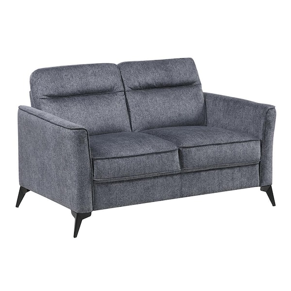 Ellicott 56.5 in. W Dark Gray Microfiber Upholstery 2-Seater Loveseat