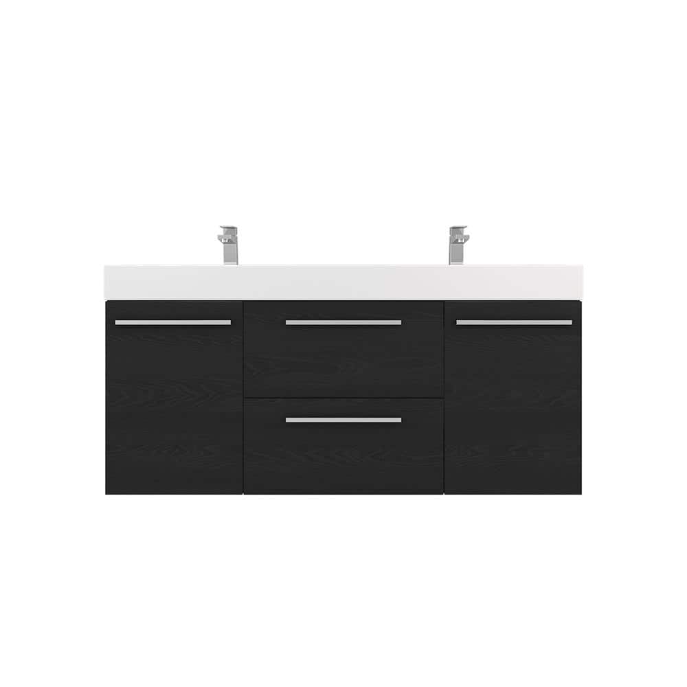 Ripley 54 in. W x 19 in. D x 26 in. H Vanity in Black with Acrylic Vanity T