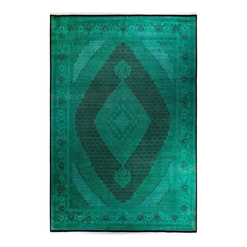 Overdyed Green 9 ft. 1 x 14 ft. 8 in. Wool Indoor Area Rug price history on PriceWatchPro