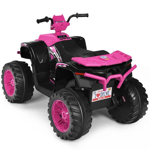 Pink Children Kids Ride On ATV Car 12V Electric Beach Quad Bike Mini Motorbike 