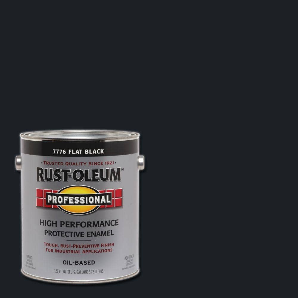Rust-Oleum Professional 1 gal. High Performance Protective Enamel Flat Black Oil-Based Interior/Exterior Paint (2-Pack)