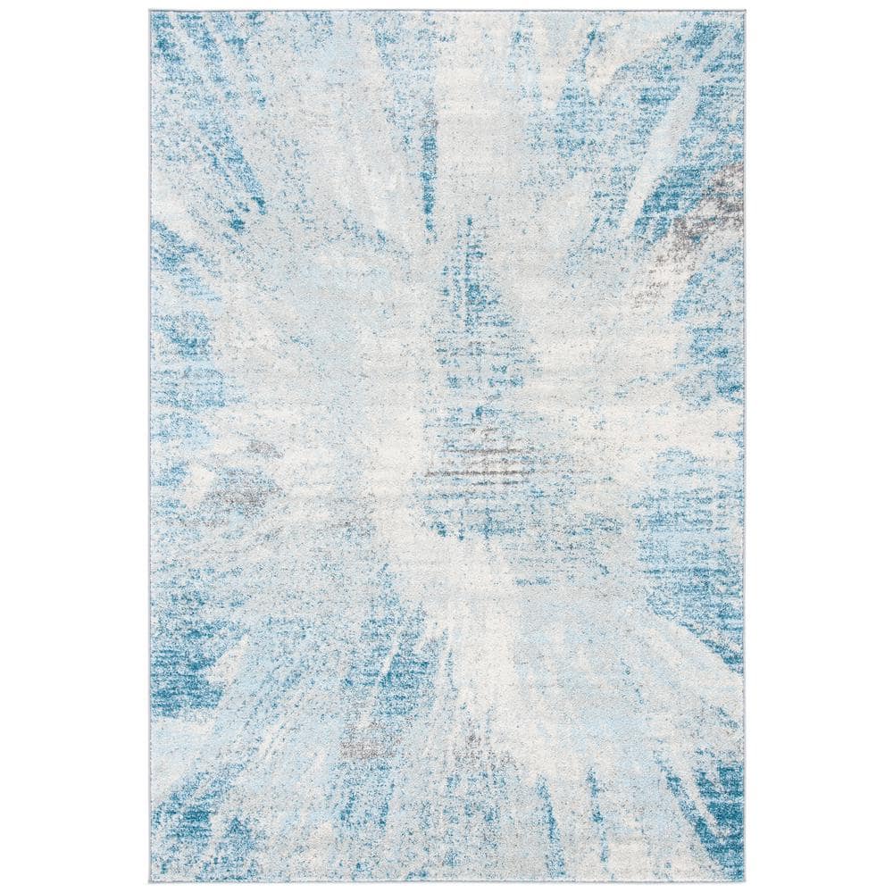 Tulum 8' x 10' Gray and Blue Reversible Area Rug
