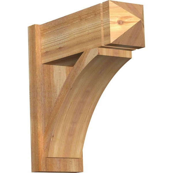 Ekena Millwork 8 in. x 22 in. x 22 in. Thorton Arts and Crafts Rough Sawn Western Red Cedar Outlooker