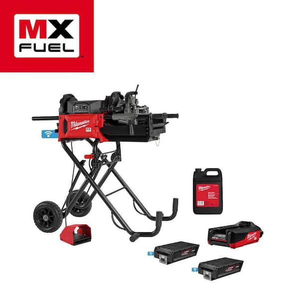MX FUEL Lithium-Ion Cordless 1/2 in. to 2in. Pipe Threading Machine w/(2) Batteries and Charger