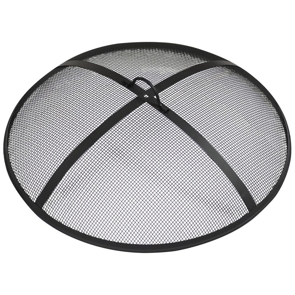 Sunnydaze Decor 36 in. Round Black Steel Fire Pit Spark Screen KF-HDS36  The Home Depot