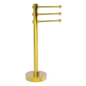 Vanity Top 9 in. 3-Swing Arm Guest Towel Holder in Polished Brass