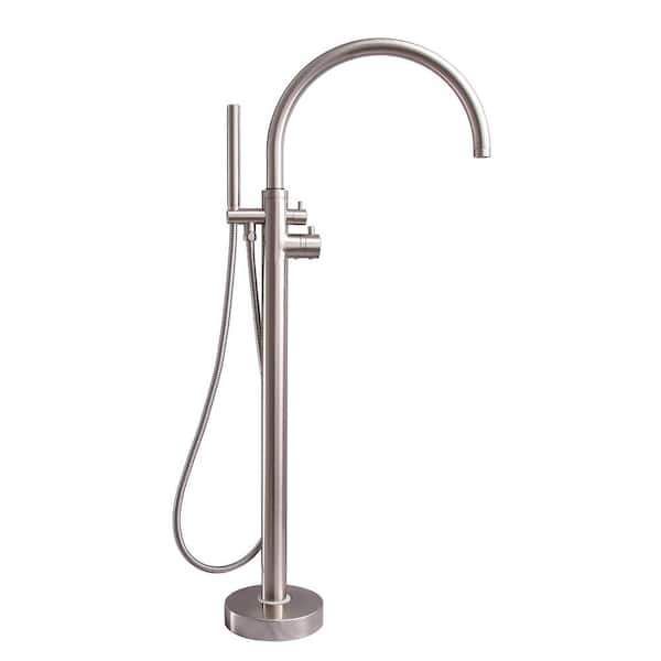 Barclay Products Branson 2-Handle Freestanding Tub Faucet with Hand Shower in Brushed Nickel