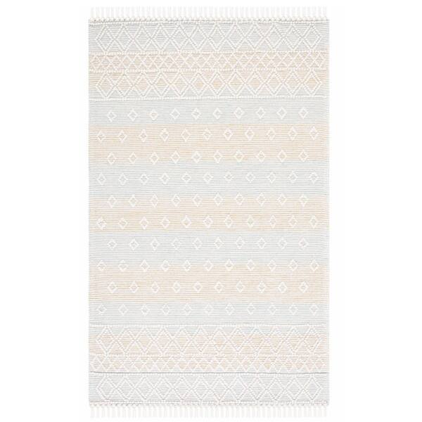 Vermont 6 ft. x 9 ft. Light Blue/Yellow Tribal Area Rug