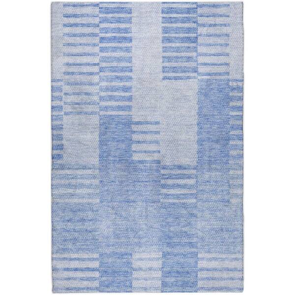 Dream Shag Premium Machine Washable Abstract ADS686 Blue 9 ft. x 12 ft. Area Rug