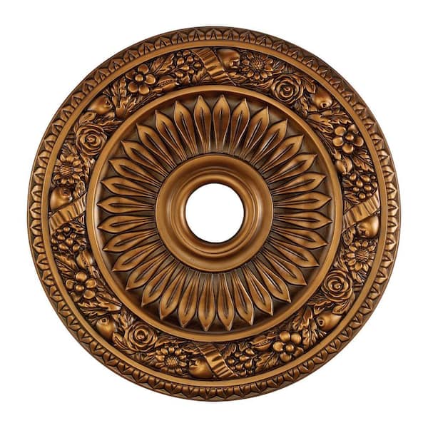 Floral Wreath 24 in. Antique Bronze Ceiling Medallion