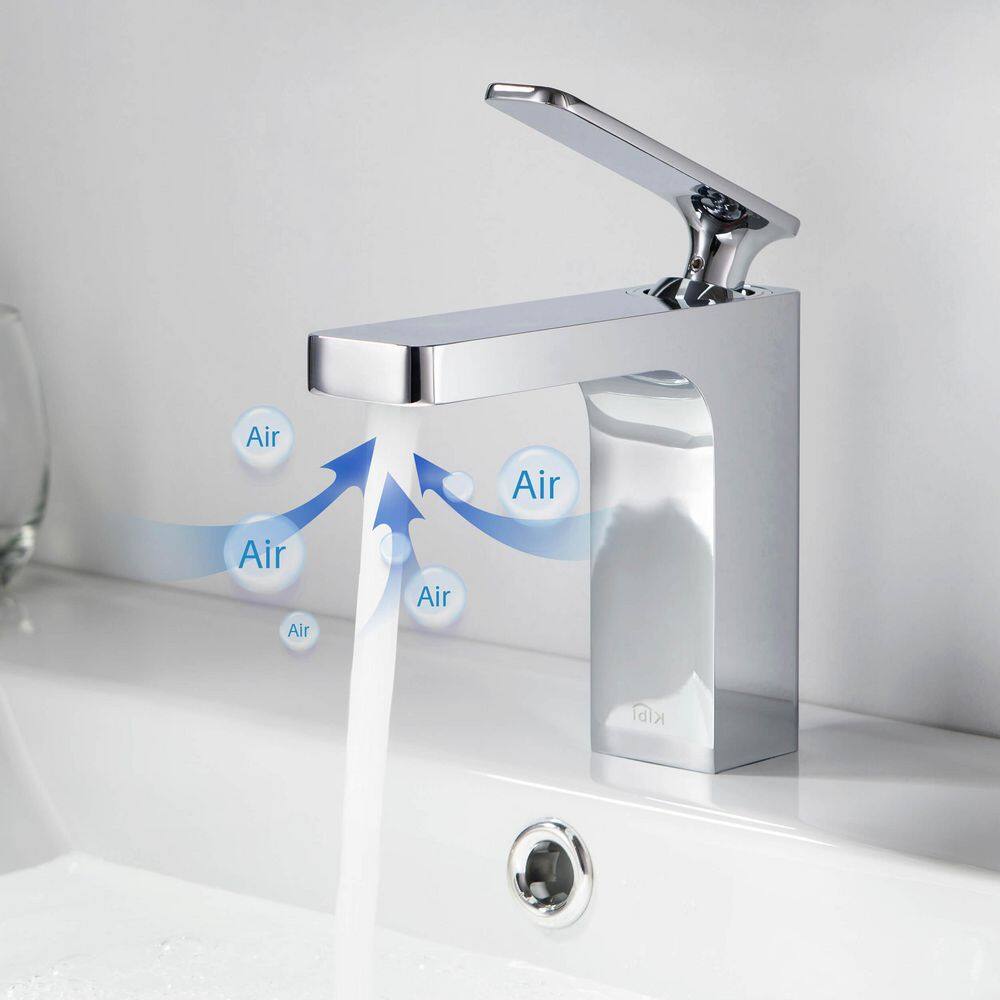 Chrome Single-Handle Modern Bathroom Faucet with Pop-Up Drain