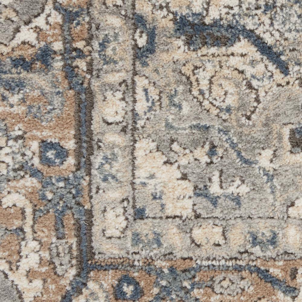 Ivory and Grey Synthetic 5' x 7' Reversible Area Rug