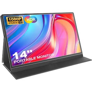 Portable Monitor for Laptop, 14'' FHD 1080P Travel Monitor, USB-C & HDMI Computer Gaming Screen in Black