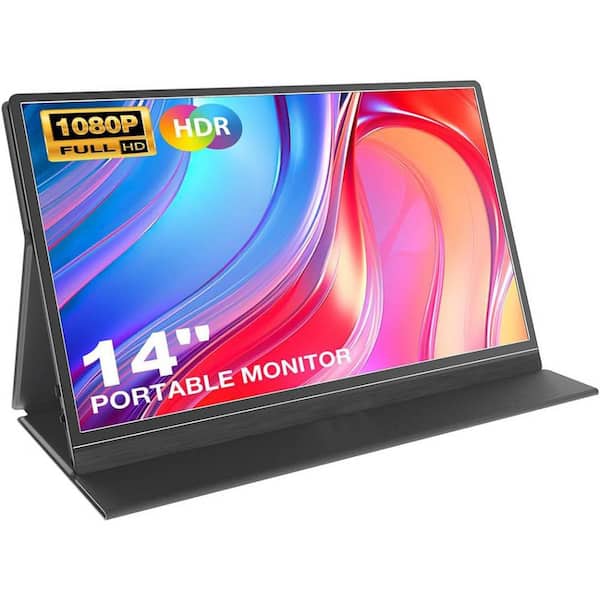 Yichuhaoxi Portable Monitor for Laptop, 14" FHD 1080P Travel Monitor, USB-C & HDMI Computer Gaming Screen in Black