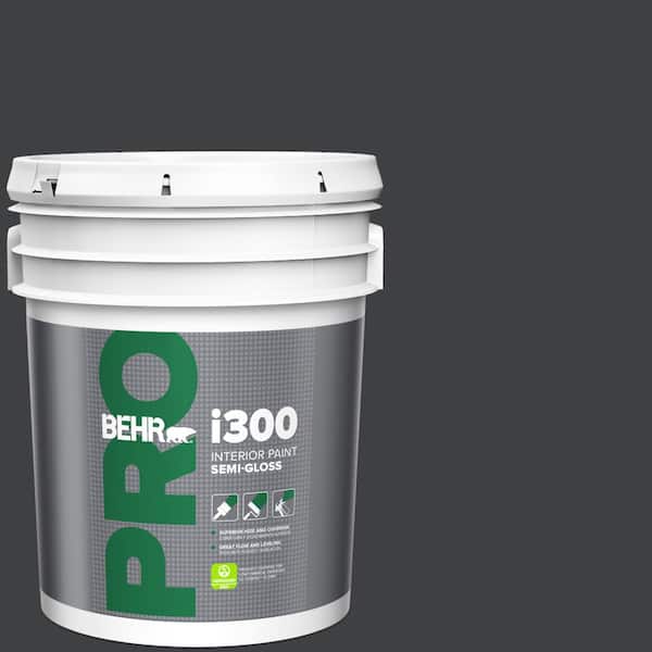 BEHR PRO 5 gal. #HDC-MD-04 Totally Black Semi-Gloss Interior Paint