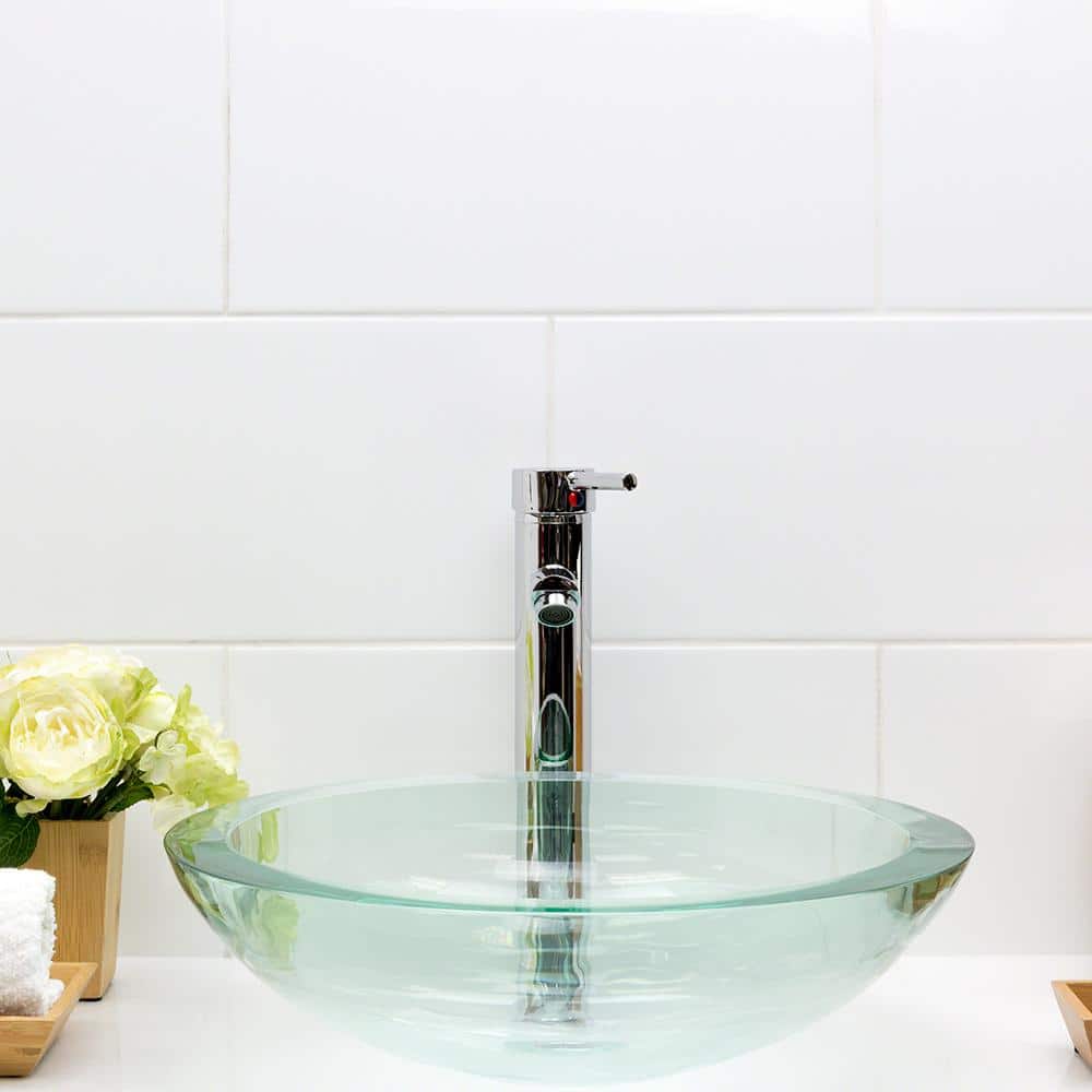 Essential 8" x 16" White Polished Ceramic Wall Tile