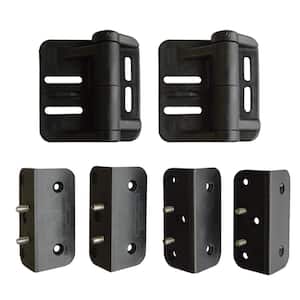 Black Nylon Polymer Self-Closing Multi-Adjustable Gate Hinges (2-Pack)