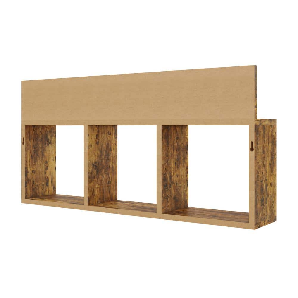 Elegant White Wood Floating Wall Shelf for Living Room or Bedroom