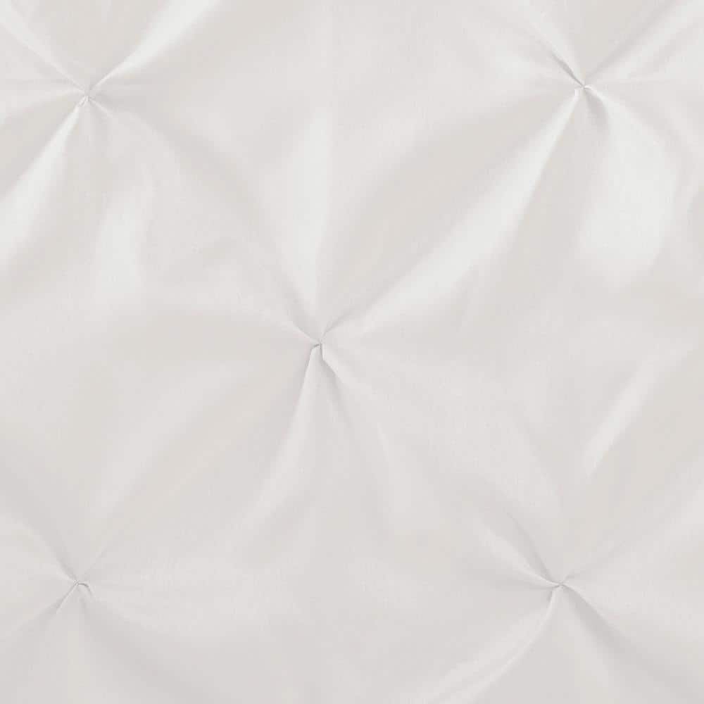 Laurel White Tufted Polyester Shower Curtain