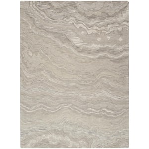 Graceful Grey 8 ft. x 10 ft. Abstract Contemporary Area Rug