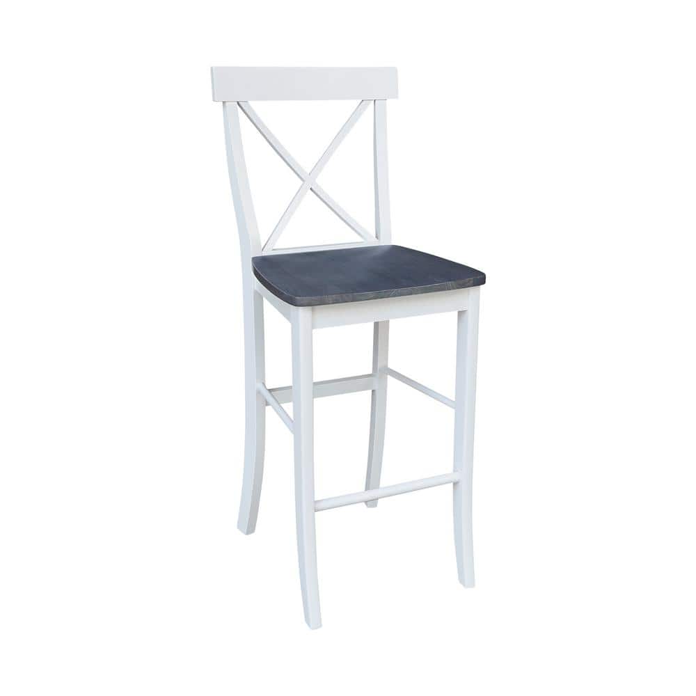 Heather Gray Solid Parawood Traditional X-Back Barstool
