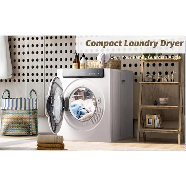 3.5 cu.ft. 110-Volt Compact Portable Electric Laundry Dryer, White and Black