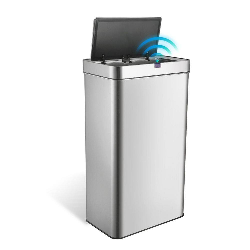 18 Gal. Stainless Steel Rectangular Motion Sensor Trash Can for Kitchen and Office, Silver price history on PriceWatchPro