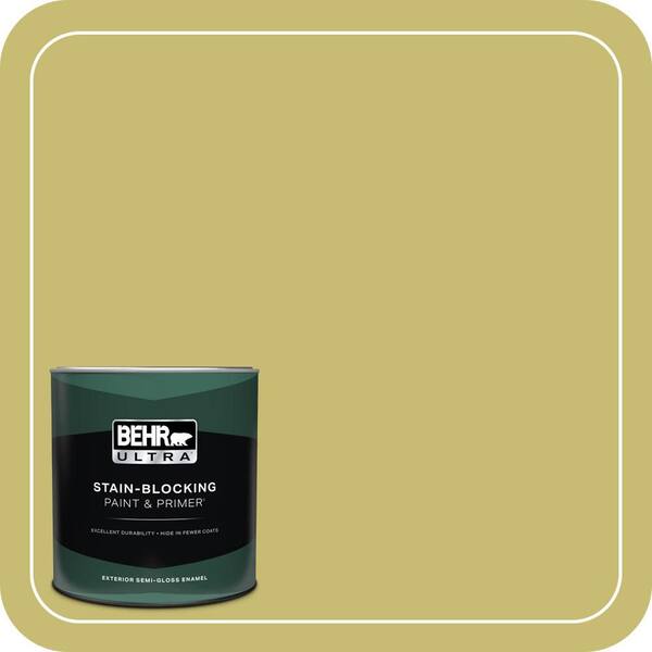 BEHR ULTRA 1 qt. #HDC-SP16-02 Pistachio Shortbread Semi-Gloss Enamel Exterior Paint & Primer