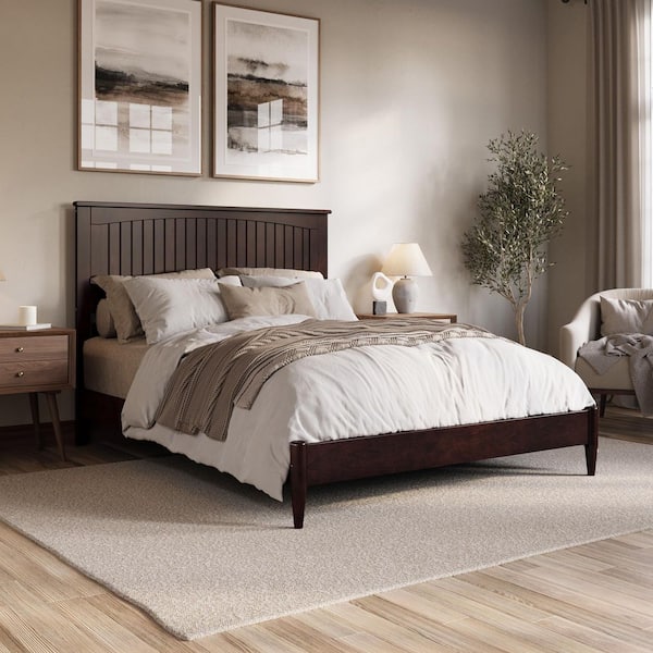 AFI Naples Espresso Black Solid Wood Frame Queen Low Profile Platform Bed