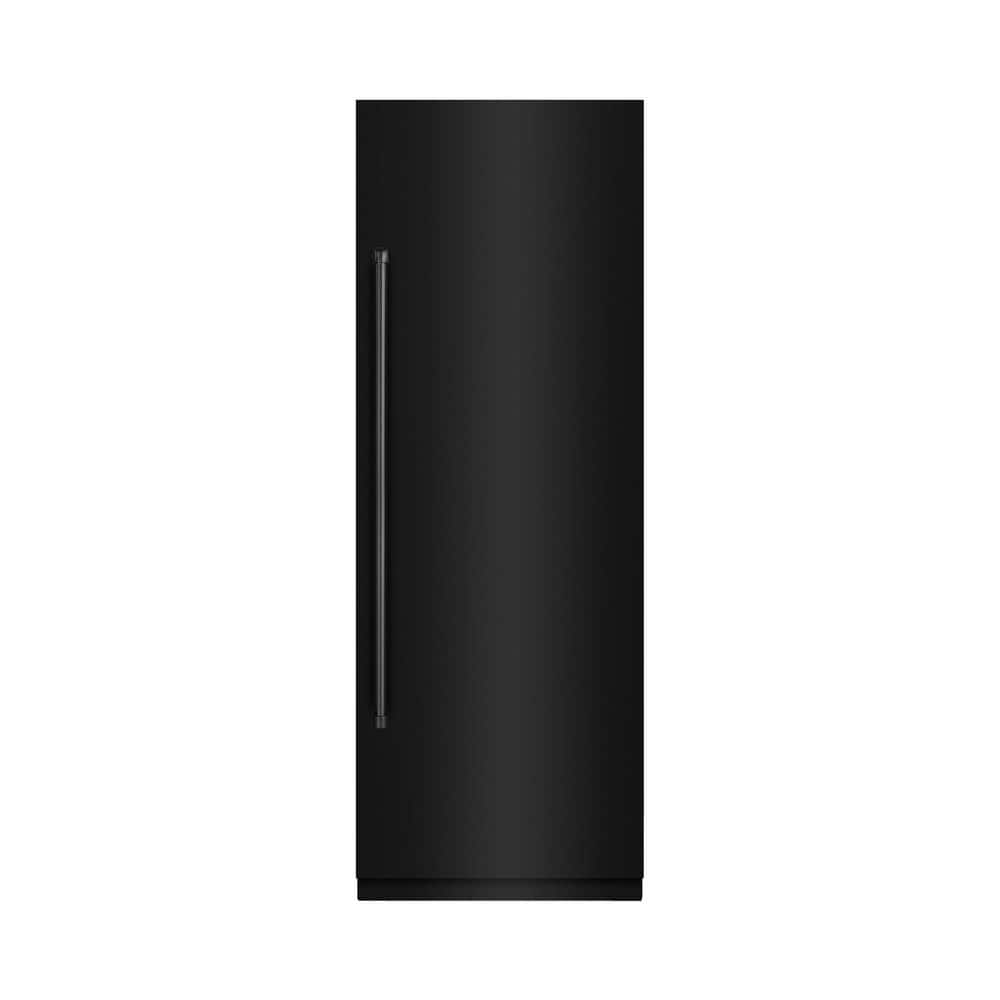 30 in. 16.7 cu. ft. Freezerless Column Refrigerator in Black Stainless Steel with Graphite Gray Interior