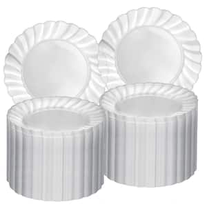 6 in. Scalloped Edge Clear Disposable Plastic Dessert Appetizer Plates (100/Pack)