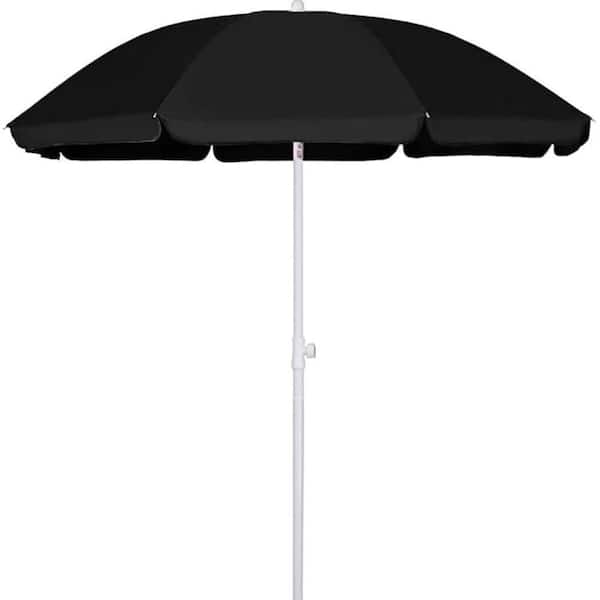 6 ft diameter patio umbrella OGETFUUR 6 ft. Black Beach Umbrella for Sand Portable with Tilt Function,  Beach Shade Patio Umbrellas for Outdoor Picnic TJ5E-1V6