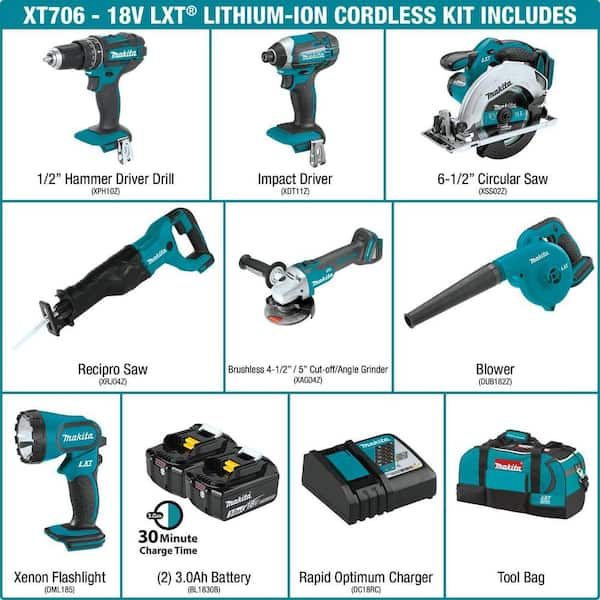 18V LXT Lithium-Ion Cordless Combo Kit (7-Piece)