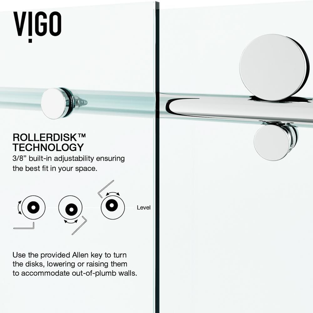 Elan E-Class 68" Frameless Chrome Sliding Shower Door