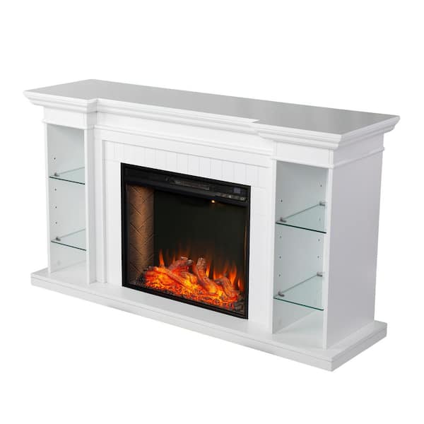 Southern Enterprises Xairea 54.75 in. Smart Electric Fireplace in White