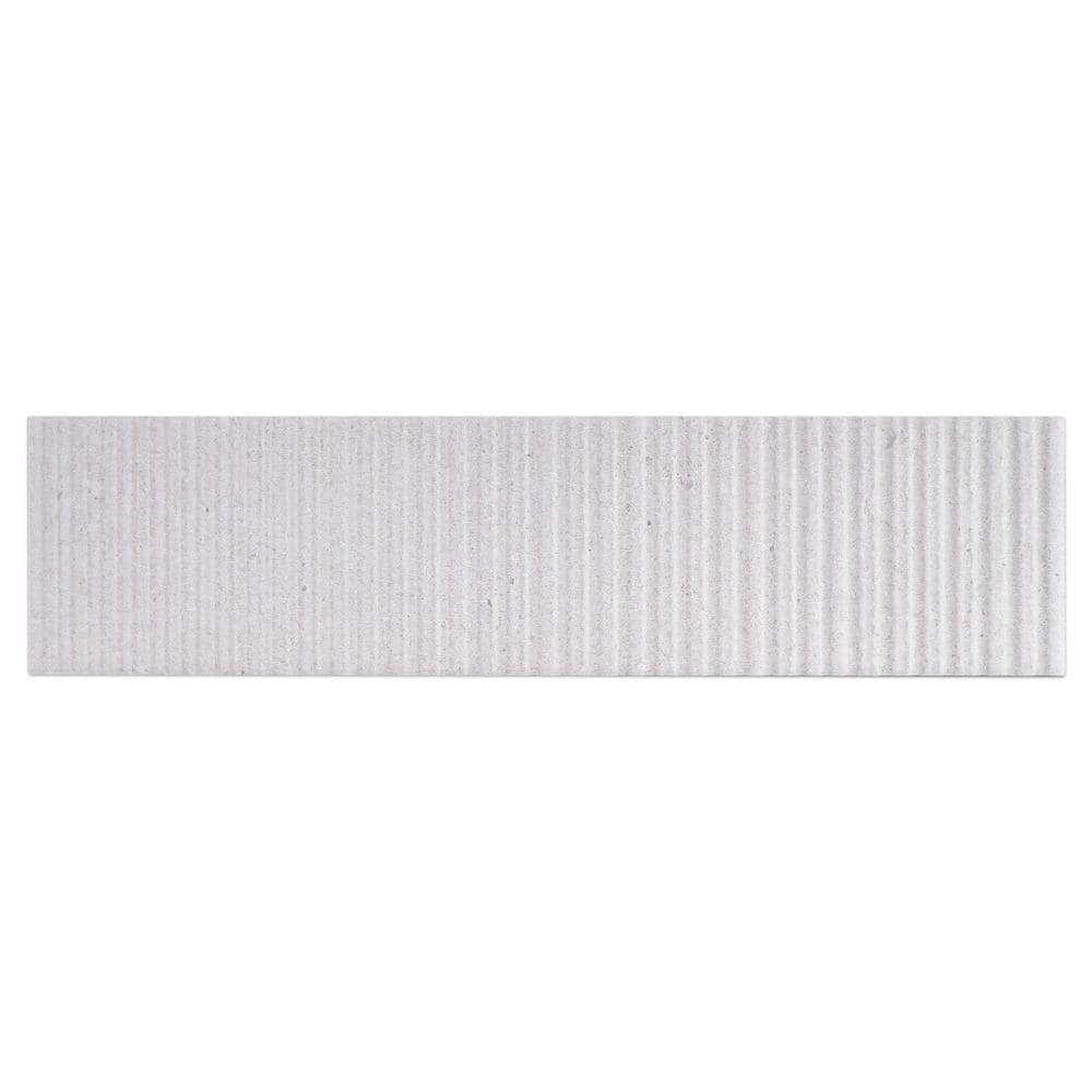 White Ceramic Stone Look Rectangular Wall Tile