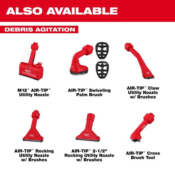 Milwaukee AIR-TIP 1-1/4 in. - 2-1/2 in. Rocking Utility Nozzle Attachment With Brushes For Wet/Dry Shop Vacuums (1-Piece)