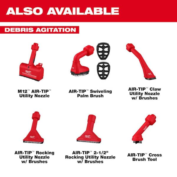 Milwaukee M12 AIR-TIP 1-1/4 in. - 2-1/2 in. Wet/Dry Shop Vacuum Utility Nozzle Attachment (1-Piece)