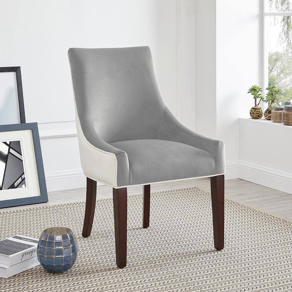 Elegant Transitional Jolie Side Chair with Smoke Gray Upholstery