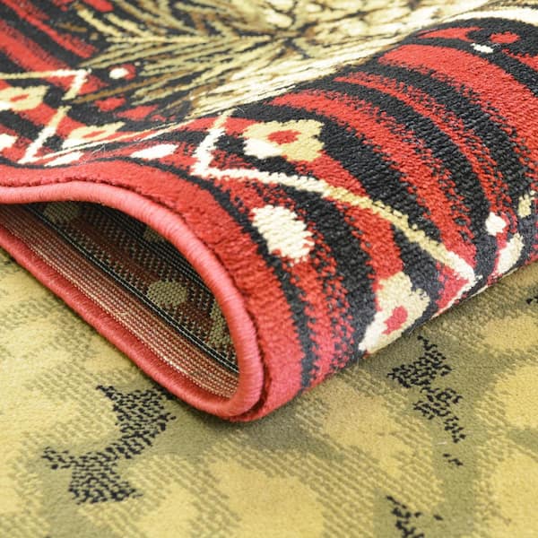 Lodge King Lazy Bear Multi-Colored 2 ft. x 8 ft. Area Rug