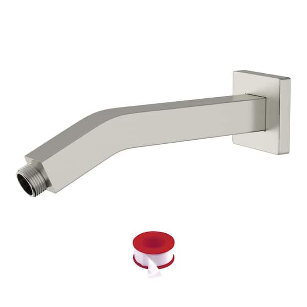 LORDEAR 6.8 Inch Brushed Nickel Wall Mount Shower Arm with Flange for Rain Shower Head
