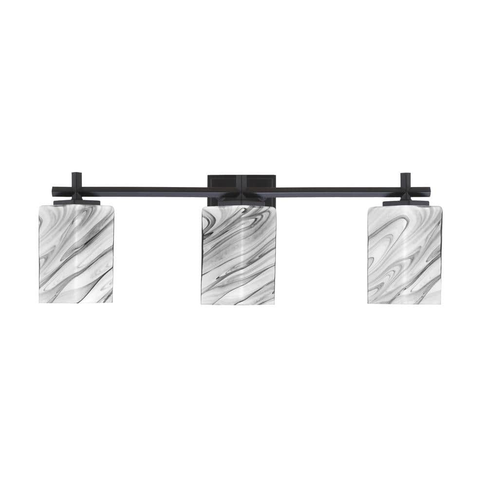 Bridgewater 24.5 in. 3 Light Vanity Light Matte Black 3.5 in. Square Onyx S
