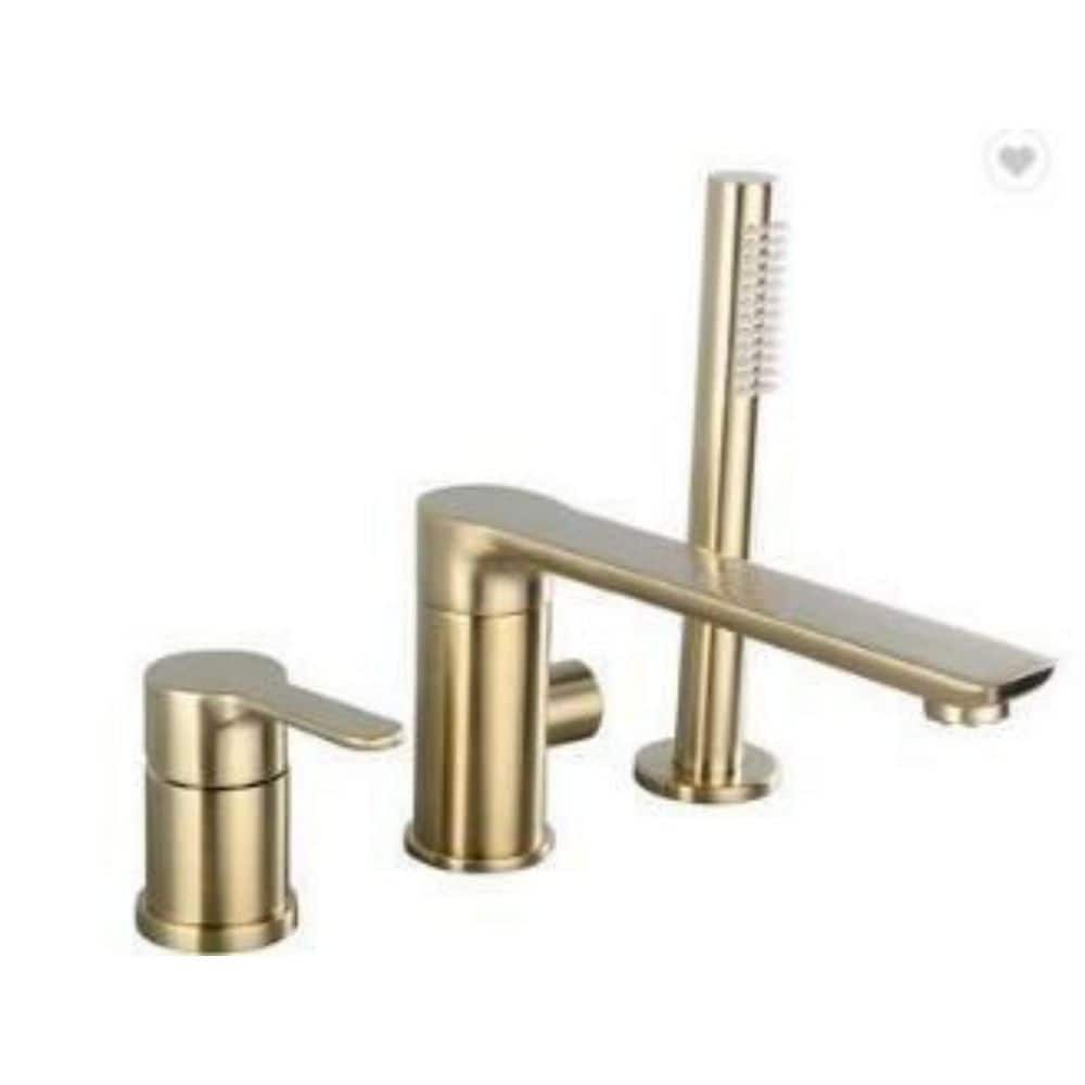 Single-Handle Deck-Mount Roman Tub Faucet G1/2in. 2. 3GPM 20PSI with Hand Shower in Brushed Gold price history on PriceWatchPro