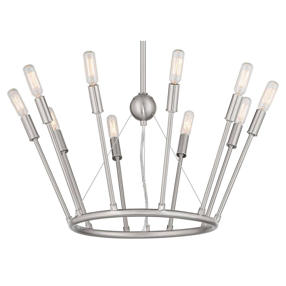 Royalty Brushed Nickel 10-Light Sputnik Chandelier