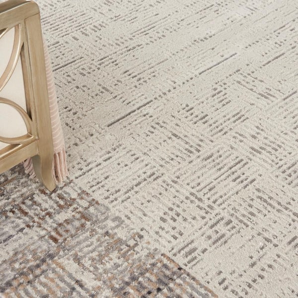 Nirvan Industrial Abstract Indoor Area Rug Gray/ivory - Captiv8e