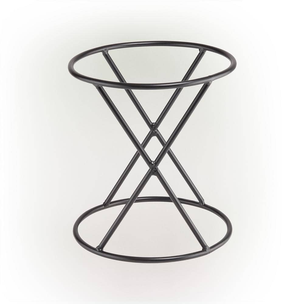 Black Metal 11" Tall Indoor/Outdoor Gazing Globe Stand