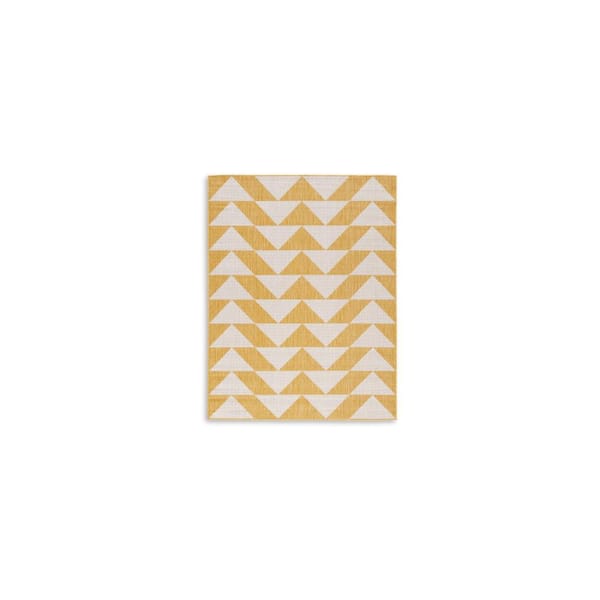 Hamley  Yellow and Ivory Geometric 5 ft. x 7 ft. Area Rug