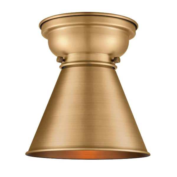 Innovations Appalachian 8 in. 1-Light Brushed Brass Flush Mount
