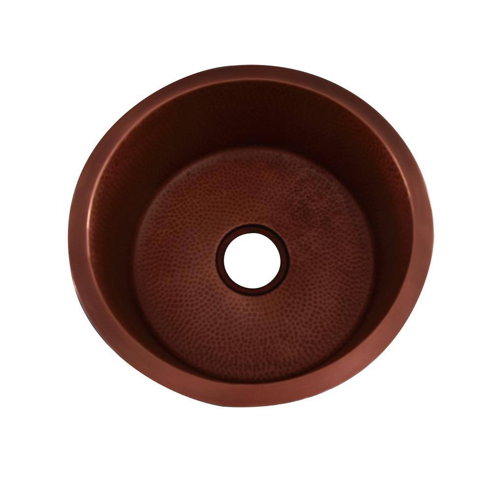 Wade 18'' Round Hammered Copper Drop-In Sink