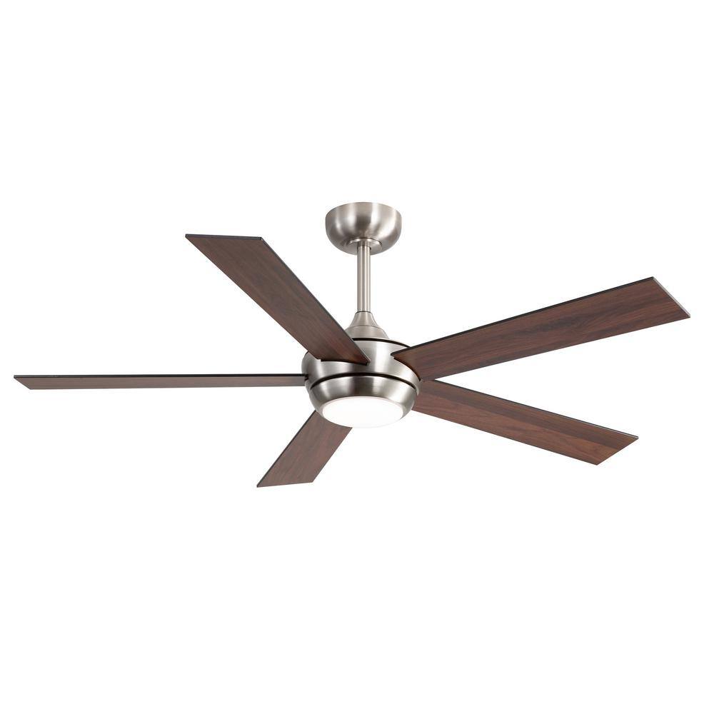 Breezary Alaran 52 in. Indoor Satin Nickel Ceiling Fan with